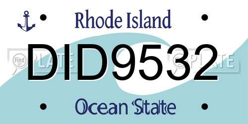 DID9532 Rhode Island License Plate