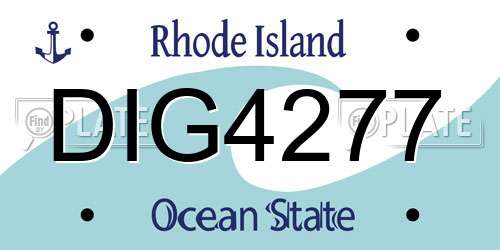 DIG4277 Rhode Island License Plate