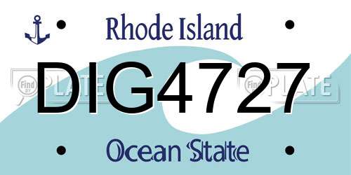 DIG4727 Rhode Island License Plate