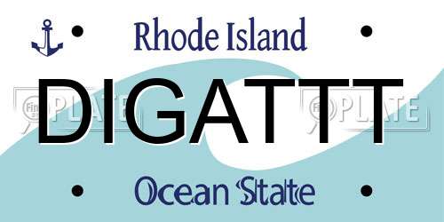 DIGATTT Rhode Island License Plate