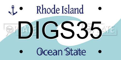 DIGS35 Rhode Island License Plate