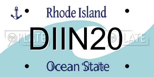 DIIN20 Rhode Island License Plate