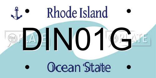 DIN01G Rhode Island License Plate
