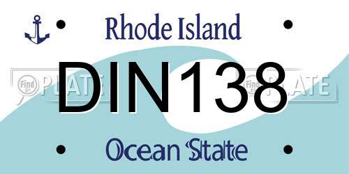 DIN138 Rhode Island License Plate