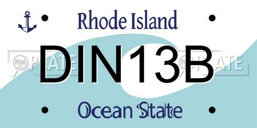 DIN13B Rhode Island License Plate