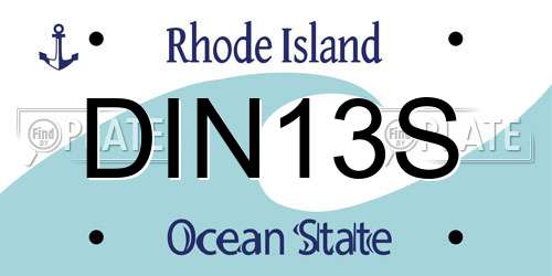 DIN13S Rhode Island License Plate