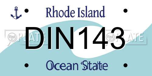 DIN143 Rhode Island License Plate