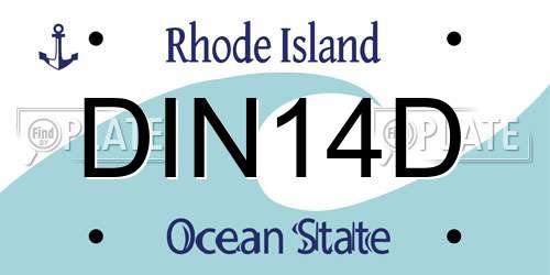 DIN14D Rhode Island License Plate