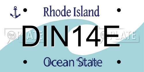 DIN14E Rhode Island License Plate