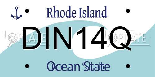 DIN14Q Rhode Island License Plate