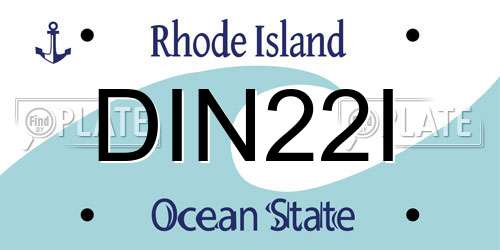 DIN22I Rhode Island License Plate