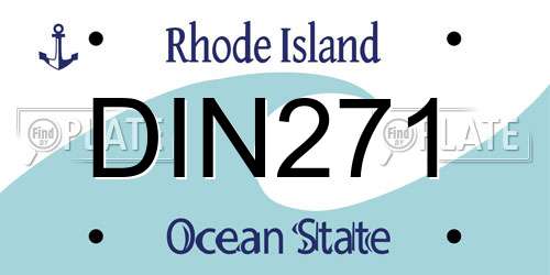 DIN271 Rhode Island License Plate