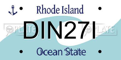 DIN27I Rhode Island License Plate