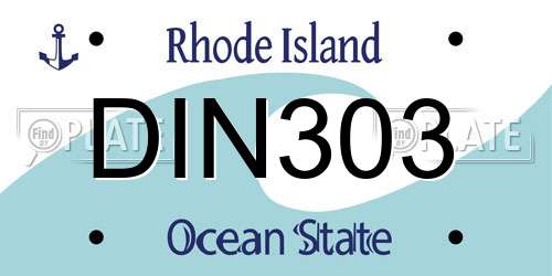 DIN303 Rhode Island License Plate