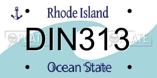 DIN313 Rhode Island License Plate