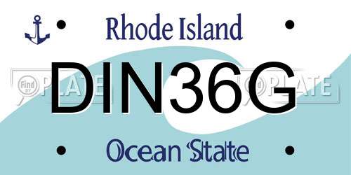 DIN36G Rhode Island License Plate