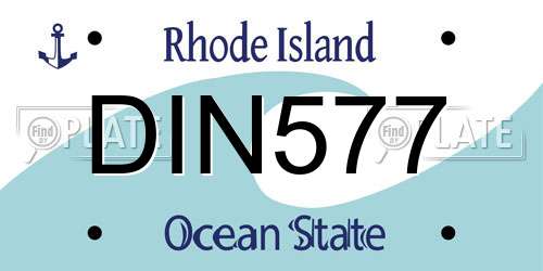 DIN577 Rhode Island License Plate