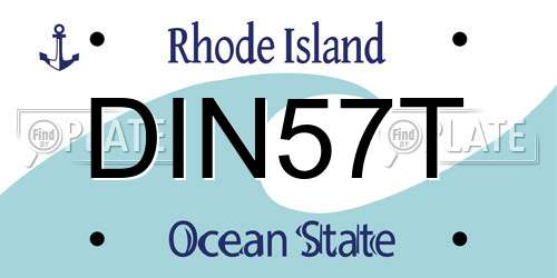 DIN57T Rhode Island License Plate