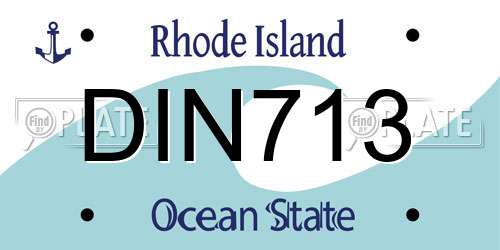 DIN713 Rhode Island License Plate