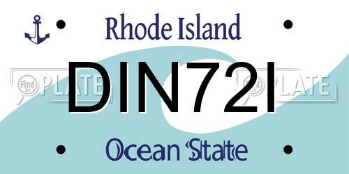 DIN72I Rhode Island License Plate