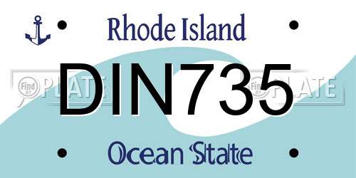 DIN735 Rhode Island License Plate