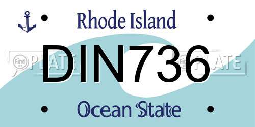DIN736 Rhode Island License Plate