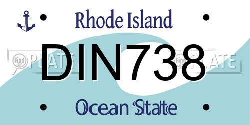 DIN738 Rhode Island License Plate