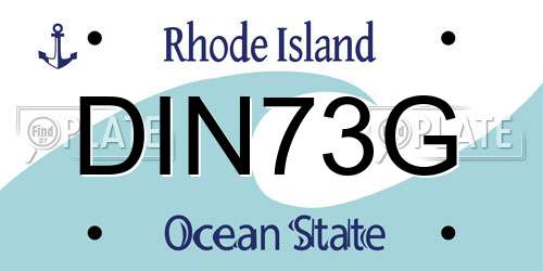 DIN73G Rhode Island License Plate