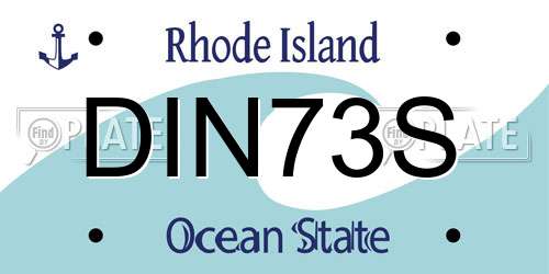 DIN73S Rhode Island License Plate