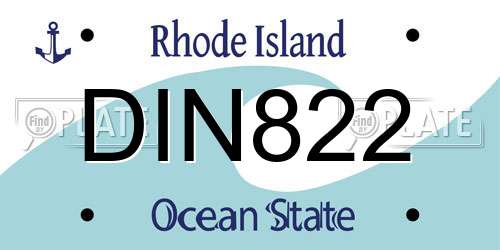 DIN822 Rhode Island License Plate