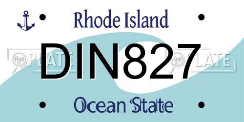 DIN827 Rhode Island License Plate