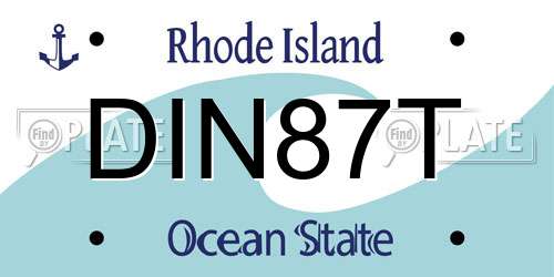 DIN87T Rhode Island License Plate