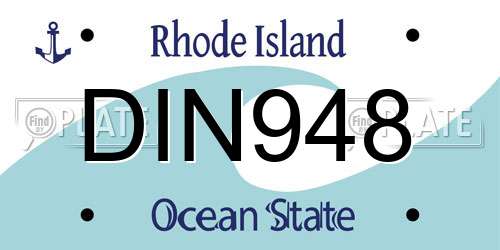DIN948 Rhode Island License Plate