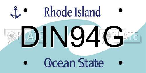 DIN94G Rhode Island License Plate