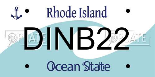 DINB22 Rhode Island License Plate