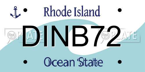 DINB72 Rhode Island License Plate