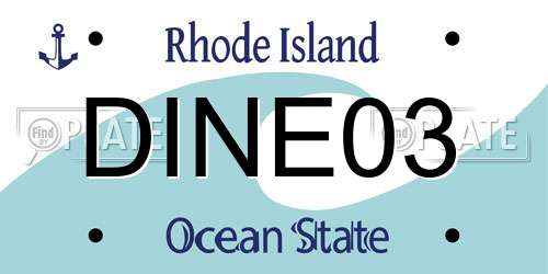 DINE03 Rhode Island License Plate