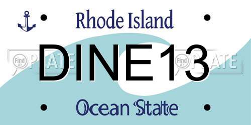 DINE13 Rhode Island License Plate