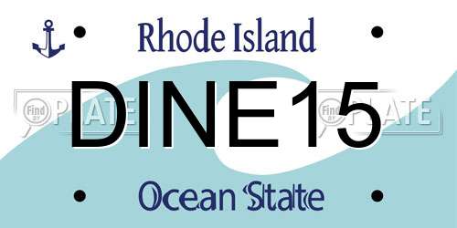 DINE15 Rhode Island License Plate
