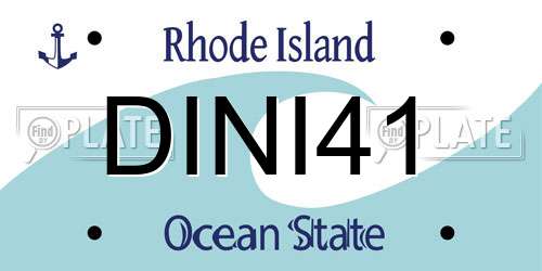 DINI41 Rhode Island License Plate