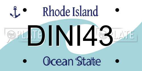 DINI43 Rhode Island License Plate