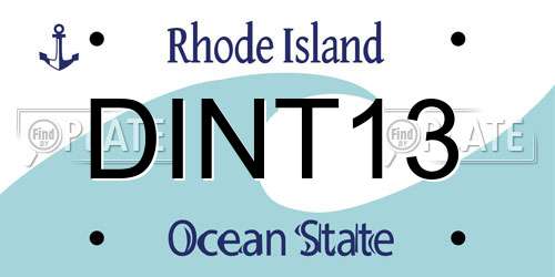 DINT13 Rhode Island License Plate