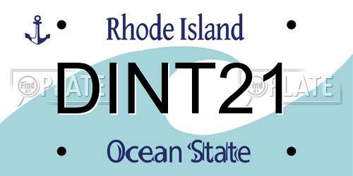 DINT21 Rhode Island License Plate
