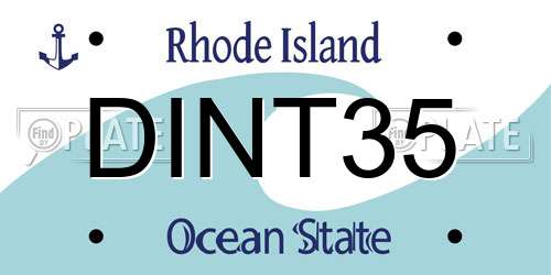 DINT35 Rhode Island License Plate