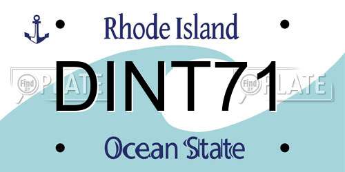 DINT71 Rhode Island License Plate