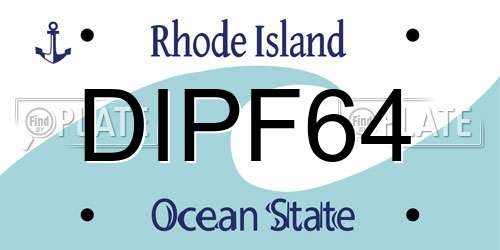 DIPF64 Rhode Island License Plate