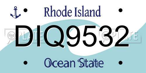 DIQ9532 Rhode Island License Plate