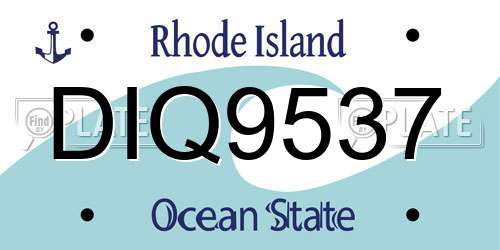DIQ9537 Rhode Island License Plate