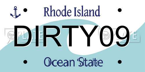 DIRTY09 Rhode Island License Plate