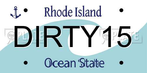 DIRTY15 Rhode Island License Plate